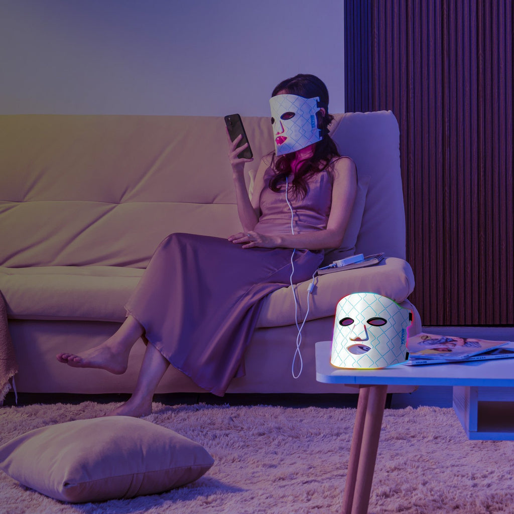 VEVOR Red Light Therapy Mask 7-Color LED Face Mask